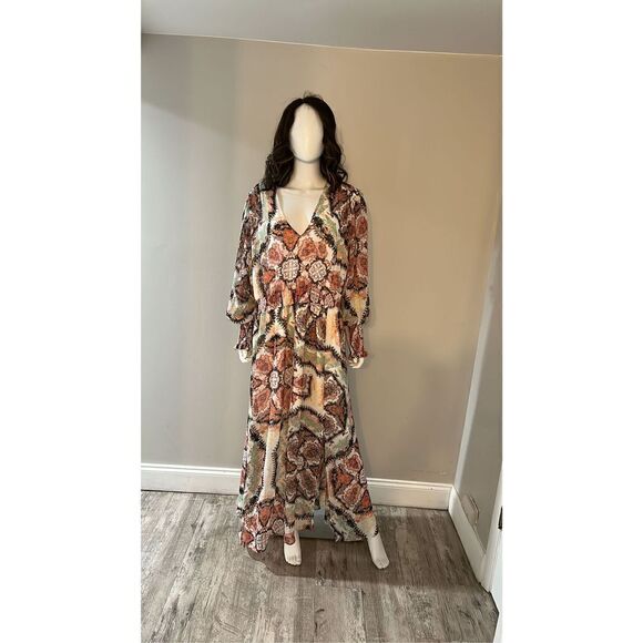 INC Plus Size Smocked Puff Sleeve Maxi Dress Size 3X - Picture 4 of 8